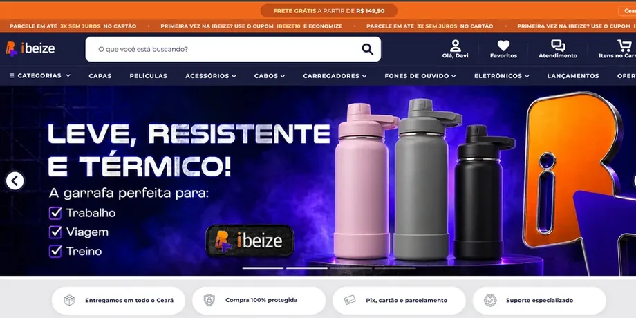 Tela do projeto E-commerce Ibeize